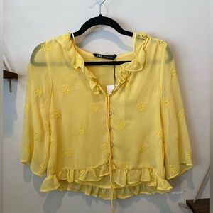 Yellow Zara blouse